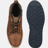 Bugatti Exeter Cognac Premium Leather Comfort Hightop Sneakers