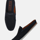 bugatti Dark Blue Premium Leather  Slip On