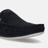 bugatti Dark Blue Premium Leather  Slip On