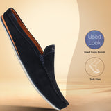 bugatti Dark Blue Premium Leather  Slip On