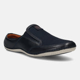 bugatti Dark Blue Premium Leather  Slip On