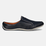 bugatti Dark Blue Premium Leather  Slip On