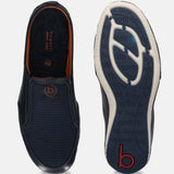 bugatti Dark Blue Premium Leather  Slip On