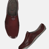 bugatti Dark Red Premium Leather  Slip On