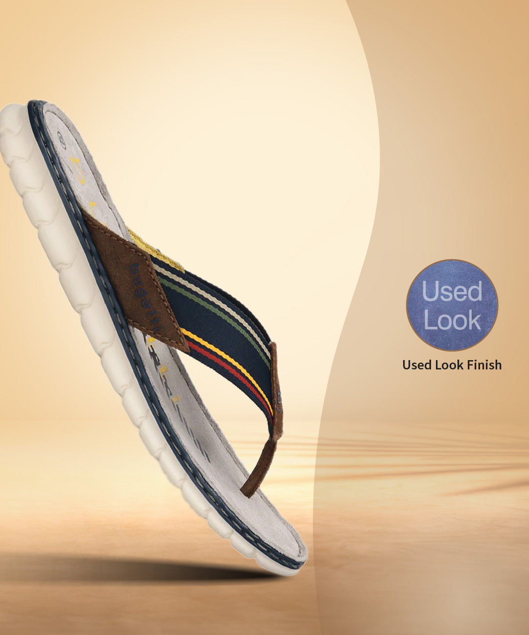 A multi Men's bugatti Thongs featuring a round open toe, zero heels heel. Made from synthetic with a durable synthetic outsole, this slip-on design offers both style and comfort.