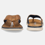 bugatti Cognac Premium Leather Thongs Sandals