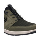 Arus Green & Dark Green Nubuck Leather Sneakers
