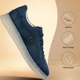 bugatti Franc Blue  Premium Leather Comfort Mid Top Sneakers