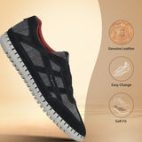 bugatti Black & Dark Grey Premium Leather Sneaker