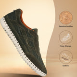 bugatti Dark Green Premium Leather Sneaker