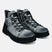 A grey Men's bugatti Casual Boots featuring a round toe plain toe, zero heels heel. Made from synthetic with a durable tpr outsole, this laces design offers both style and comfort.
