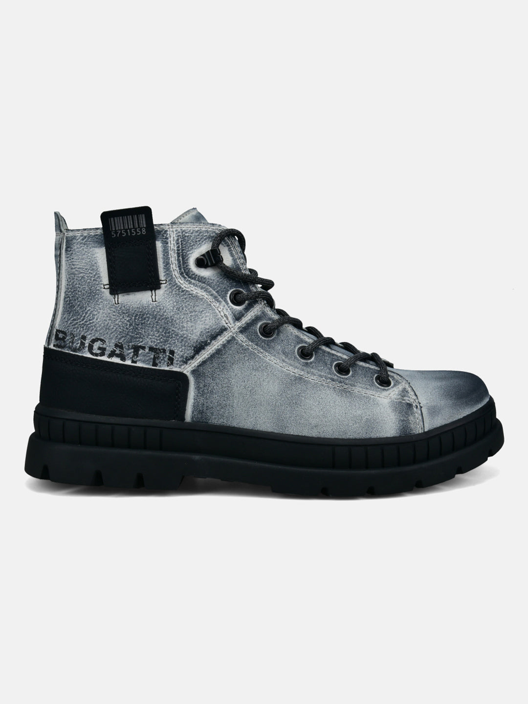 A grey Men's bugatti Casual Boots featuring a round toe plain toe, zero heels heel. Made from synthetic with a durable tpr outsole, this laces design offers both style and comfort.