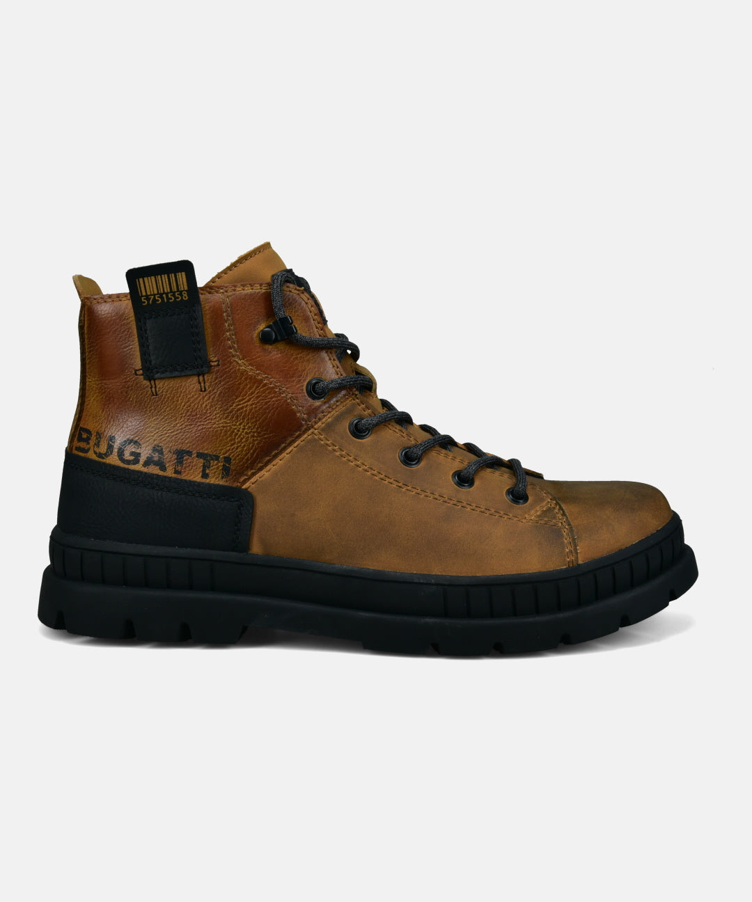 A yellow Men's bugatti Casual Boots featuring a round toe plain toe, zero heels heel. Made from synthetic with a durable tpr outsole, this laces design offers both style and comfort.