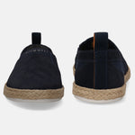 A blue Men's bugatti Espadriles featuring a round toe plain toe, zero heels heel. Made from suede leather with a durable tpr outsole, this slip-on design offers both style and comfort.