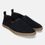 A blue Men's bugatti Espadriles featuring a round toe plain toe, zero heels heel. Made from suede leather with a durable tpr outsole, this slip-on design offers both style and comfort.