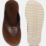 bugatti Cognac Premium Leather Thongs Sandals
