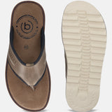 Dorfu Taupe Leather Thongs Sandals