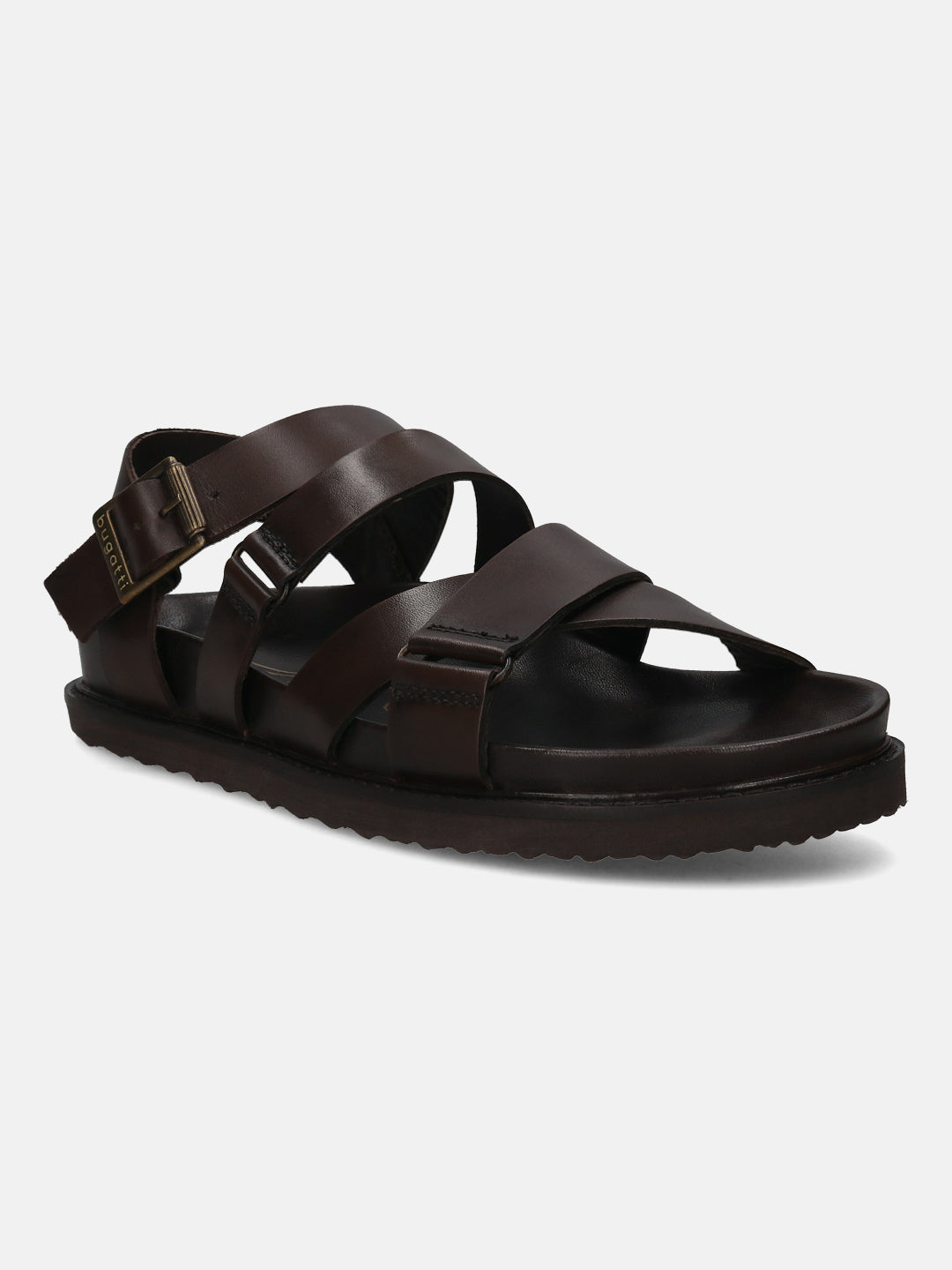 Fermo Brown Back Strap Sandals – bugatti Shoes India