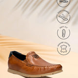 Bugatti Clipperton Cognac Premium Leather Comfort Slip-On Casual