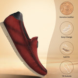 bugatti Red Suede Loafers