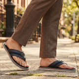 bugatti Cobie Dark Blue  Premium Leather Comfort Thong Sandals