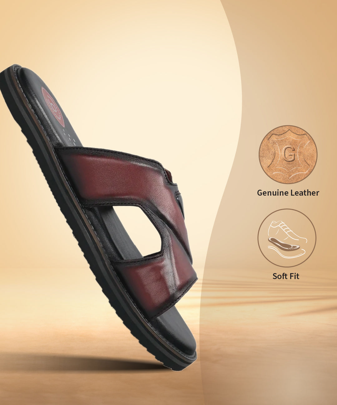 A grey Men's bugatti Mules featuring a round toe plain toe, zero heels heel, and a wide fit. Made from premium genuine leather with a durable eva outsole, this slip-on design offers both style and comfort.