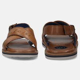 bugatti Cognac Premium Leather Sandals