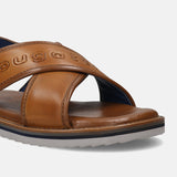 bugatti Cognac Premium Leather Sandals