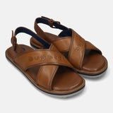 bugatti Cognac Premium Leather Sandals