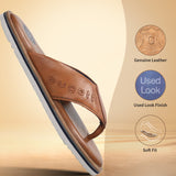 bugatti Cognac Premium Leather Sandals