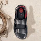 bugatti Black Premium Leather Sandal