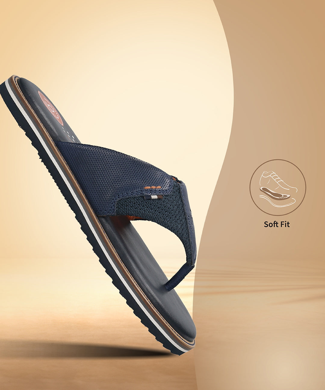 Men's Bugatti thong blue leather / textile shoes with a round toe , a eva outsole.