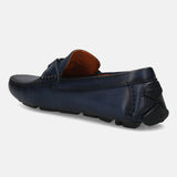 bugatti Dark Blue Premium Leather Slip On