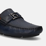 bugatti Dark Blue Premium Leather Slip On