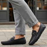 bugatti Olexa dark blue  Premium Leather Comfort Slip-Ons Casual