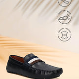 Bugatti Olexa Dark Blue Premium Leather Drivers Slip-On Casual