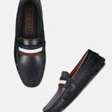 Bugatti Olexa Dark Blue Premium Leather Drivers Slip-On Casual