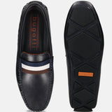Bugatti Olexa Dark Blue Premium Leather Drivers Slip-On Casual