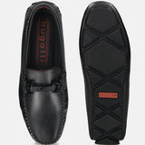 Bugatti Olexa Black Premium Leather Drivers Slip-On Casual