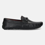 Bugatti Olexa Black Premium Leather Drivers Slip-On Casual