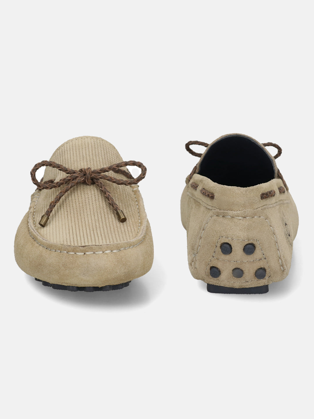 Men's Bugatti drivers beige leather shoes with a round toe and apron toe , a tpr outsole.