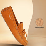 Men's Bugatti drivers red leather shoes with a round toe and apron toe , a tpr outsole.