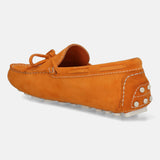 Men's Bugatti drivers red leather shoes with a round toe and apron toe , a tpr outsole.