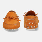 Men's Bugatti drivers red leather shoes with a round toe and apron toe , a tpr outsole.