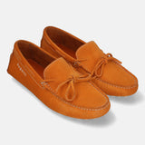 Men's Bugatti drivers red leather shoes with a round toe and apron toe , a tpr outsole.