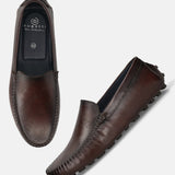 Bugatti Manfield Dark Brown Premium Leather Drivers Slip-On Casual