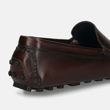 Bugatti Manfield Dark Brown Premium Leather Drivers Slip-On Casual