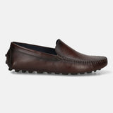 Bugatti Manfield Dark Brown Premium Leather Drivers Slip-On Casual