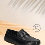 Bugatti Manfield Black Premium Leather Drivers Slip-On Casual