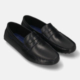 Bugatti Manfield Black Premium Leather Drivers Slip-On Casual